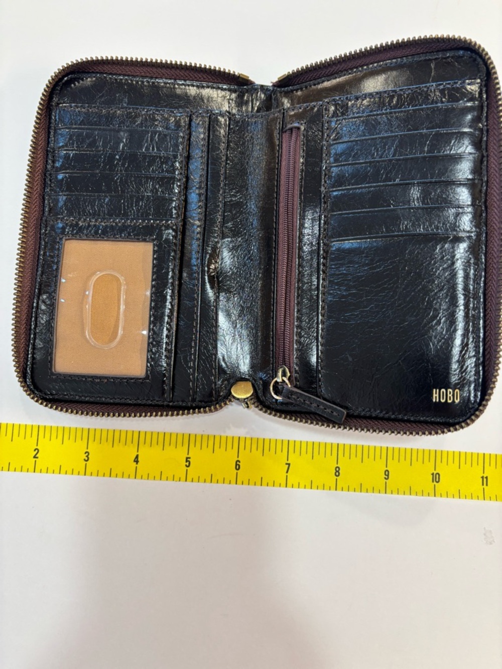 HOBO Oxblood (very dark burgundy) Leather Zip Wallet